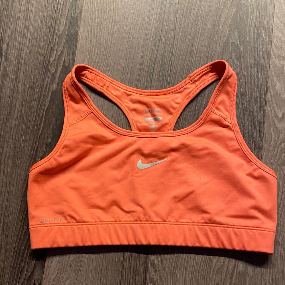 Nike Women's Vibrant Orange Dri-FIT Sports Bra